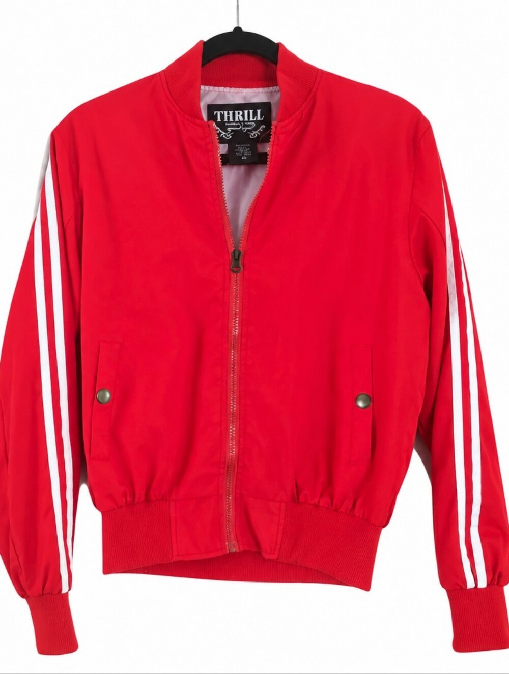 Thrill Vibrant Red Bomber Jacket